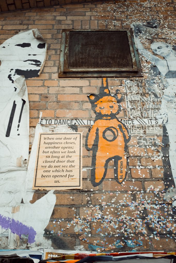 Tag 62 - BLN Streetart // When one door of happiness closes, another opens; but often we look so long at the closed door that we do not see the one which has been opened for us. 